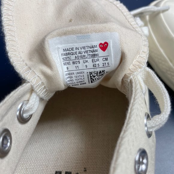NWOB Comme Des Garçons Play x Converse Chuck 70 Ox "Multi Hearts White" Sneakers - Picture 13 of 14